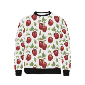 Red apples pattern Men's Crew Neck Sweatshirt