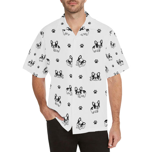 Cute french bulldog paw pattern Men's All Over Print Hawaiian Shirt