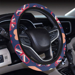 British Pattern Print Design 02 Car Steering Wheel Cover