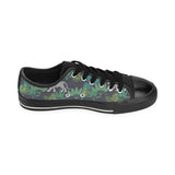 white bengal tigers tropical plant Men's Low Top Canvas Shoes Black