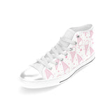 Hand drawn ice cream pattern Women's High Top Canvas Shoes White