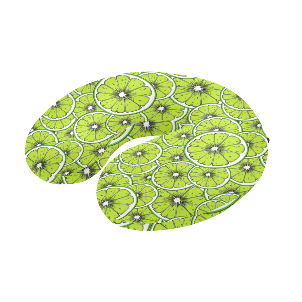 Slices of Lime design pattern U-Shaped Travel Neck Pillow