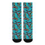 Boomerang Australian aboriginal ornament blue back Crew Socks