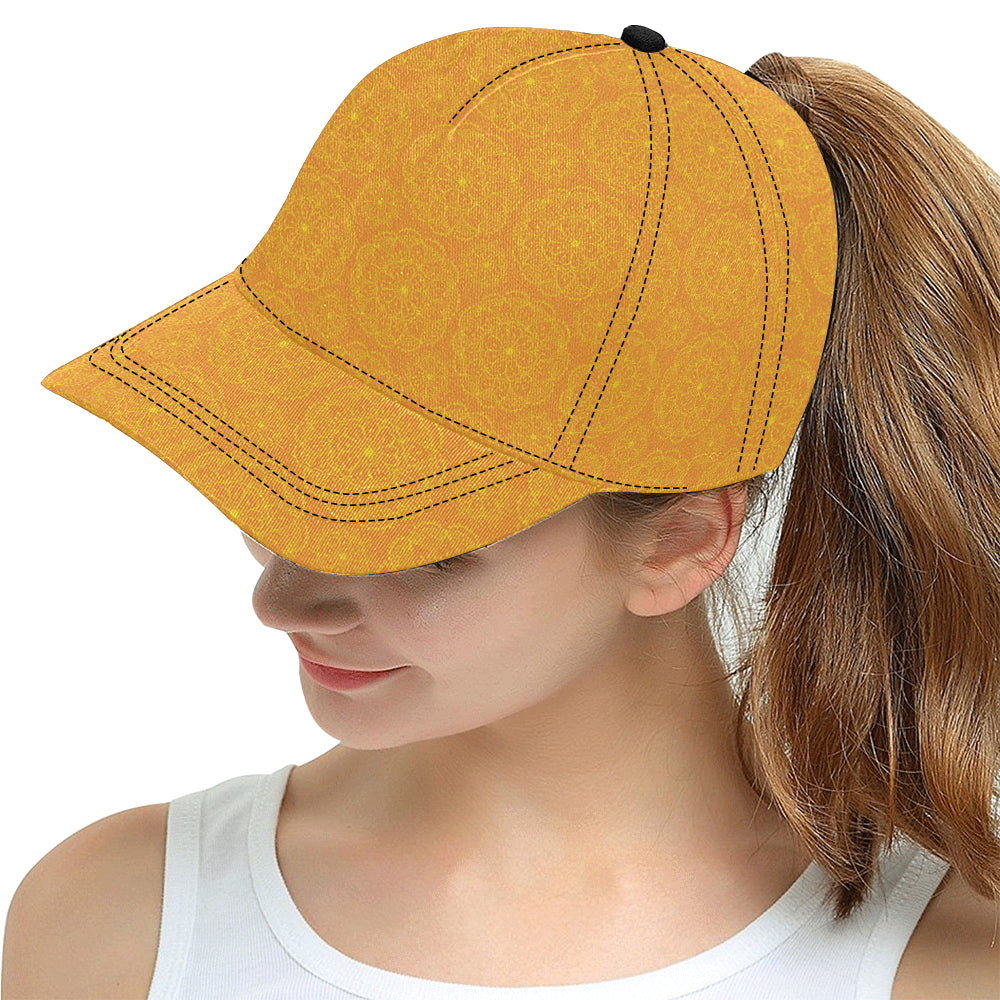 Orange traditional indian element pattern All Over Print Snapback Cap