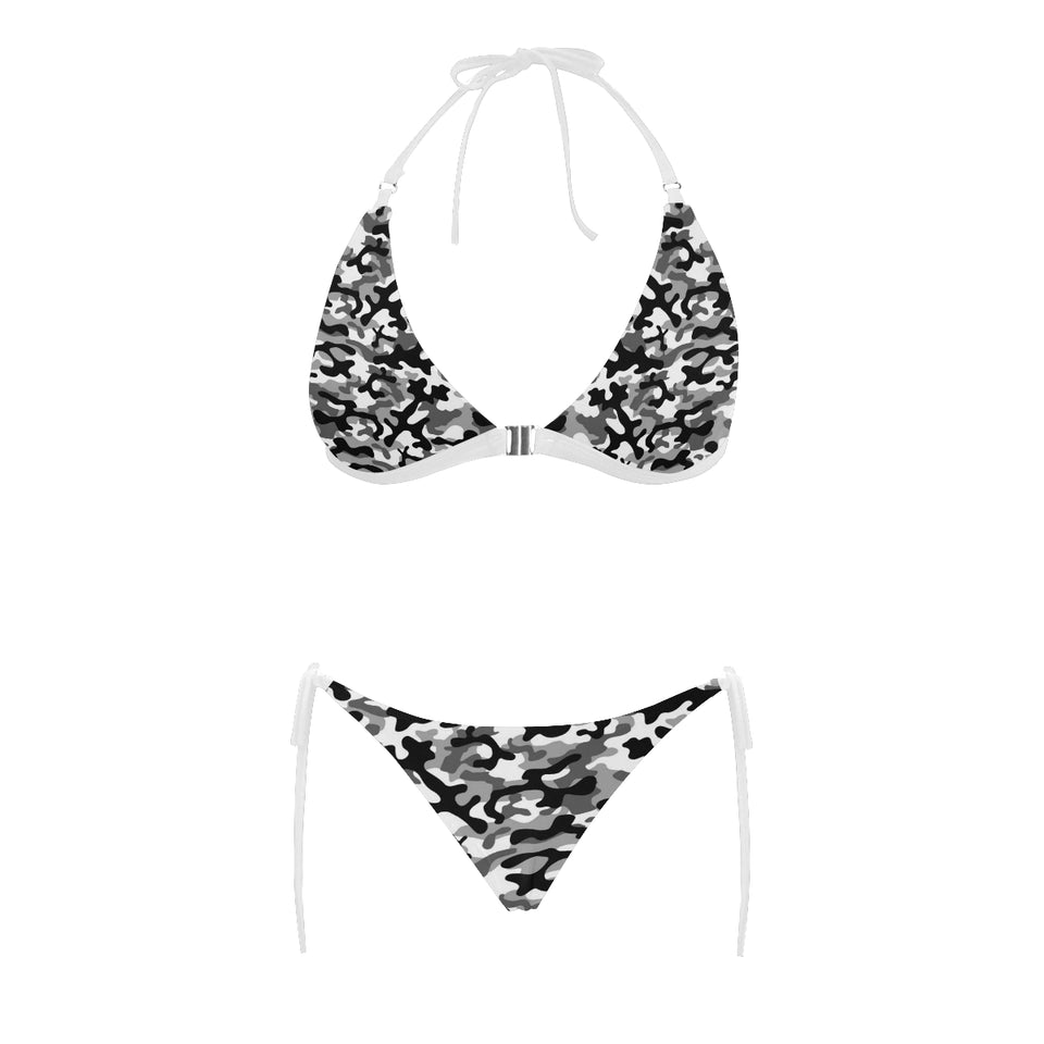 Black white camouflage pattern Sexy Bikinis Two-Piece Swimsuits