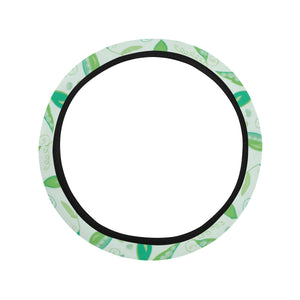 Green Peas Pattern Print Design 01 Car Steering Wheel Cover