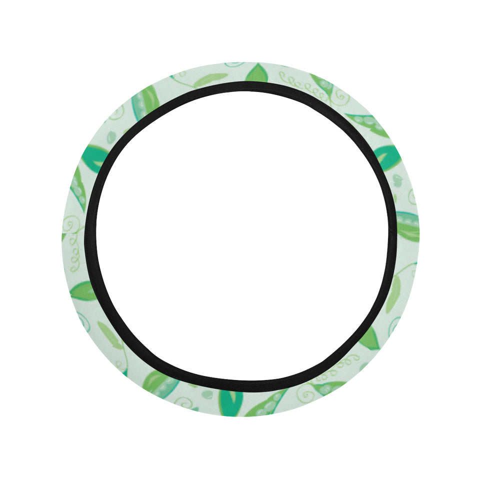 Green Peas Pattern Print Design 01 Car Steering Wheel Cover