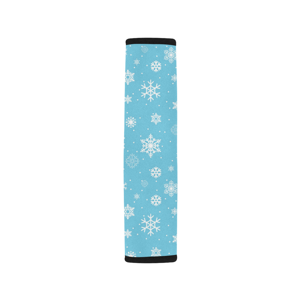 Snowflake pattern blue background Car Seat Belt Cover