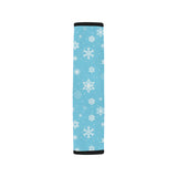 Snowflake pattern blue background Car Seat Belt Cover