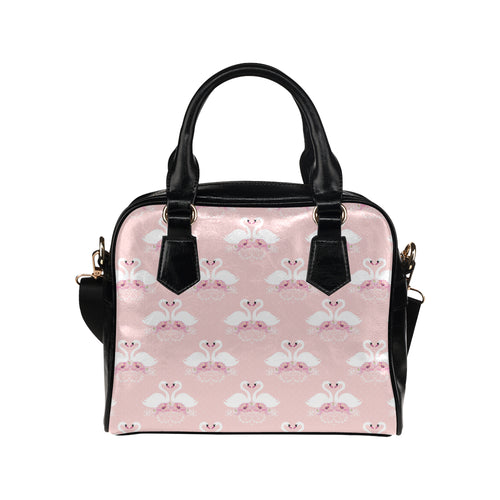 White swan and flower love pattern Shoulder Handbag