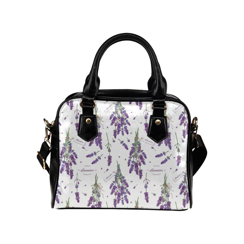 lavender flower design pattern Shoulder Handbag