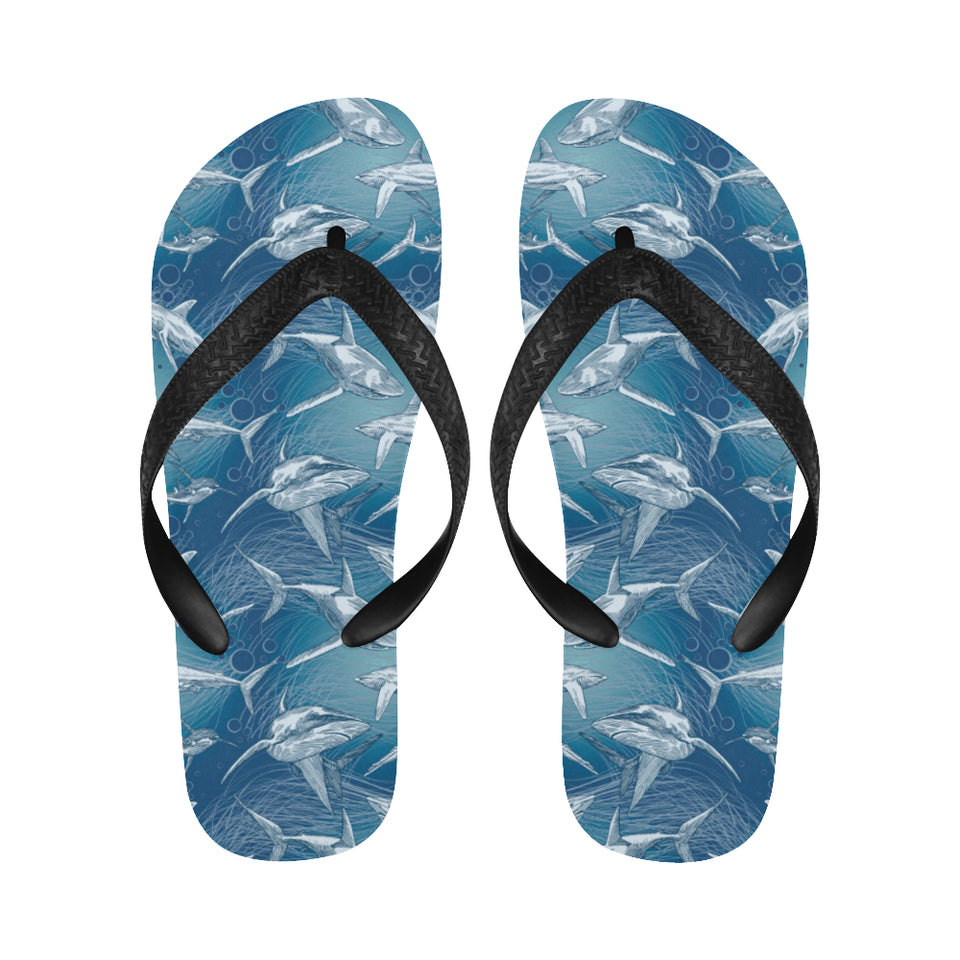 Shark hand drawn Unisex Flip Flops