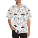 Polar bears star poka dot pattern Men's All Over Print Hawaiian Shirt