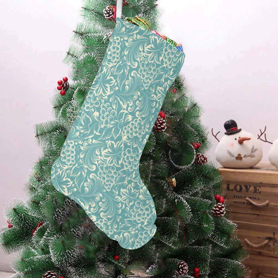 Classic Hand drawn Grape pattern Christmas Stocking