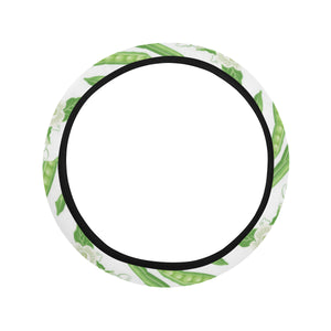 Green Peas Pattern Print Design 04 Car Steering Wheel Cover