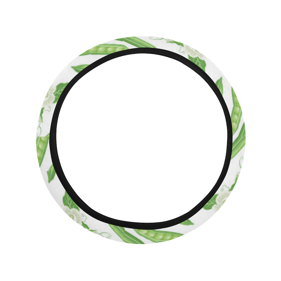 Green Peas Pattern Print Design 04 Car Steering Wheel Cover