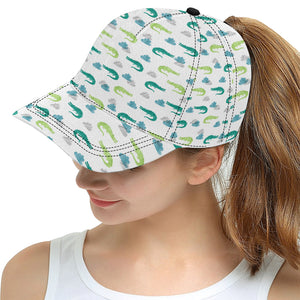 watercolor crocodile pattern All Over Print Snapback Cap