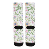 Beautiful pink lotus waterlily leaves pattern Crew Socks