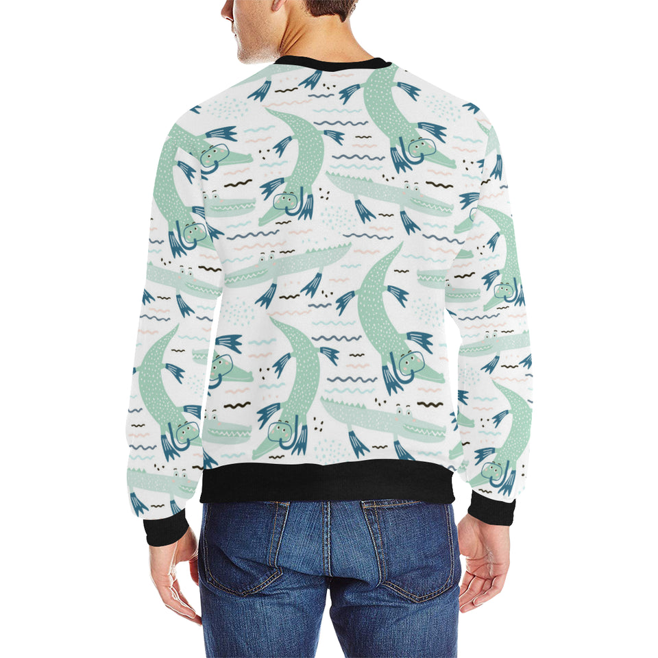 Crocodile diver pattern Men's Crew Neck Sweatshirt