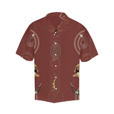 Fancy Carp red background Men's All Over Print Hawaiian Shirt