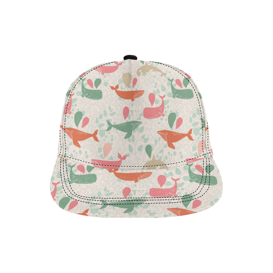 Cute whale pattern All Over Print Snapback Cap