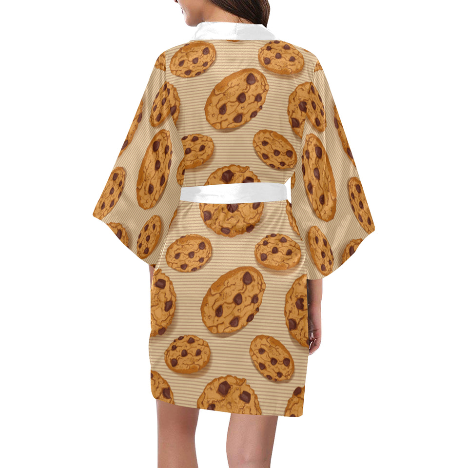 Cookie pattern Women's Short Kimono Robe
