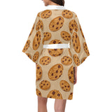 Cookie pattern Women's Short Kimono Robe