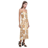 Various cookie pattern V-Neck Open Fork Long Dress