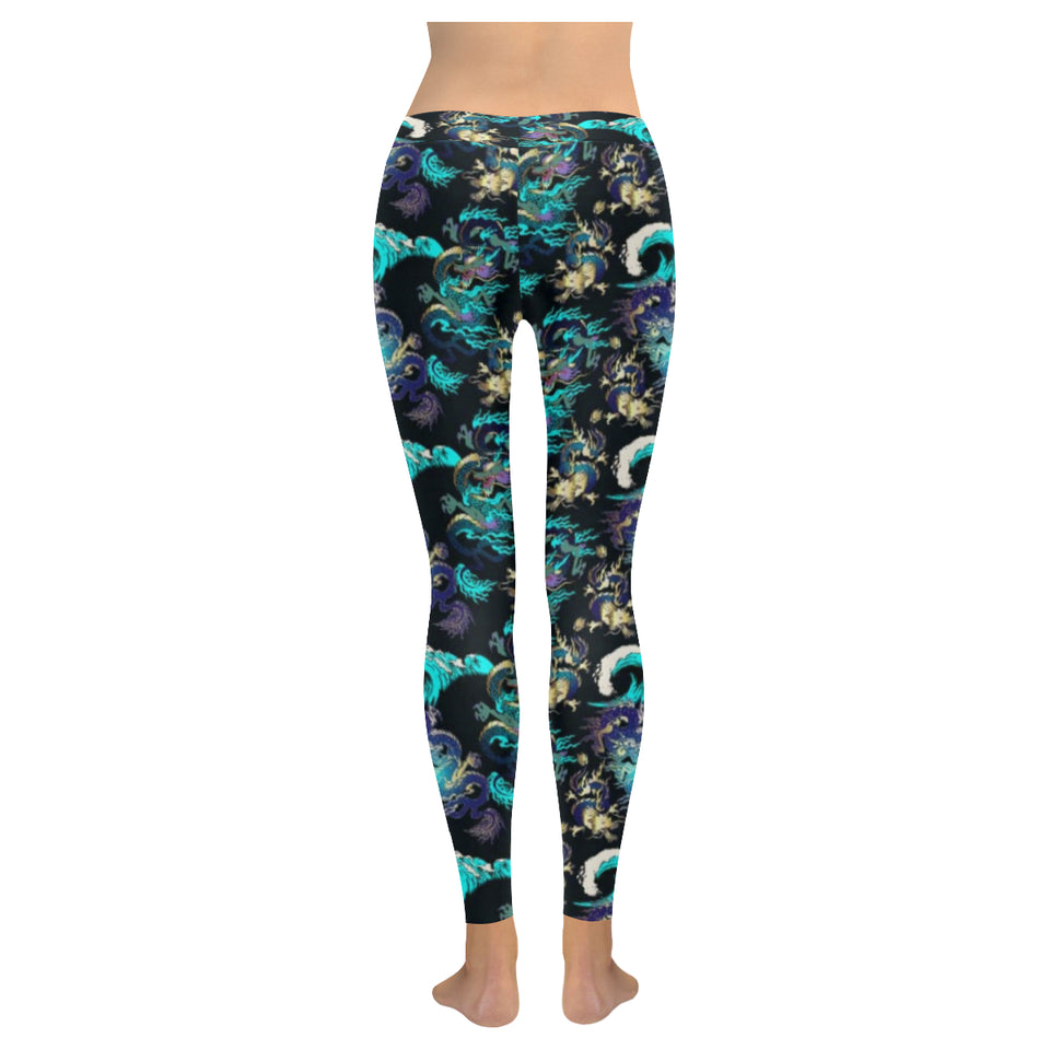 Dragon sea wave pattern Women's Legging Fulfilled In US