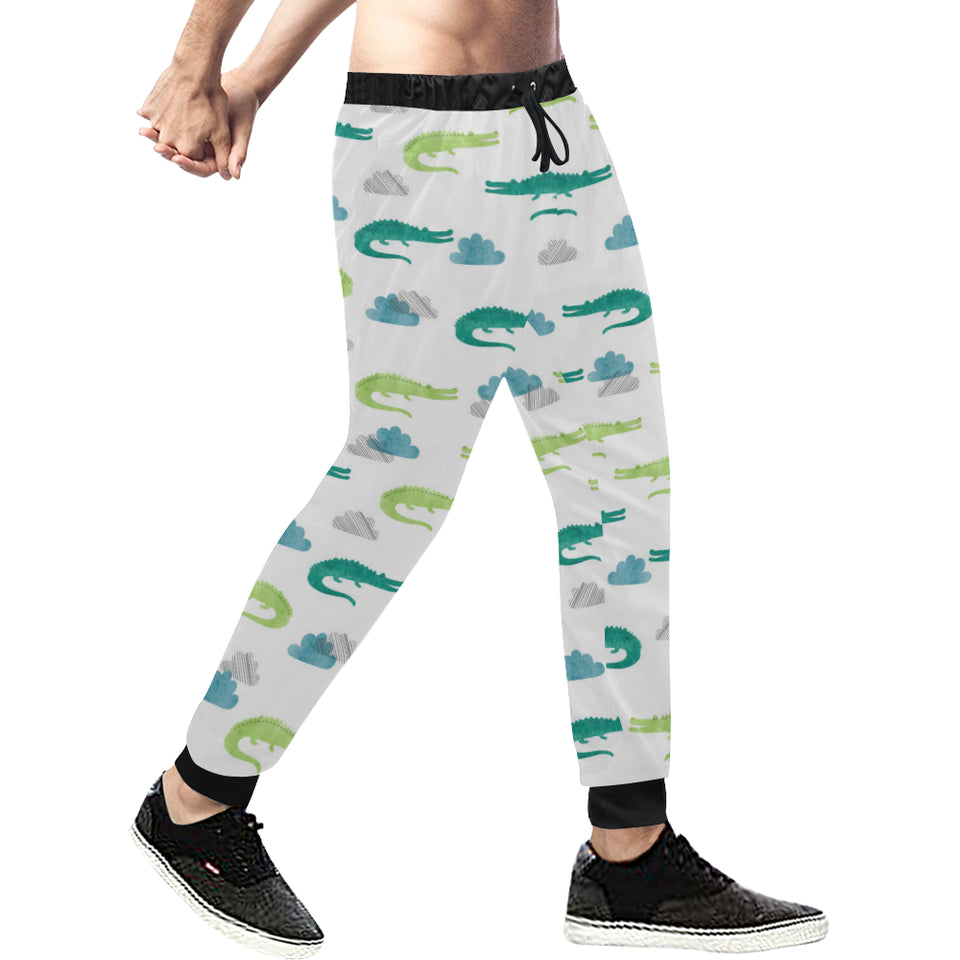 watercolor crocodile pattern Unisex Casual Sweatpants