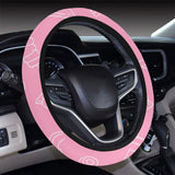 Sweet candy pink background Car Steering Wheel Cover