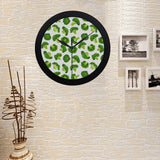 Cute broccoli pattern Elegant Black Wall Clock