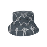 nautical steering wheel rope pattern Unisex Bucket Hat