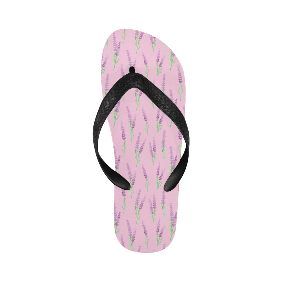 Lavender pattern pink background Unisex Flip Flops
