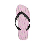 Lavender pattern pink background Unisex Flip Flops