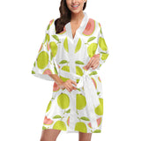 Guava pattern Women's Short Kimono Robe