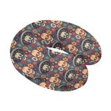Sugar skulls flower maxican pattern U-Shaped Travel Neck Pillow