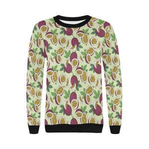 Paassion fruit pattern Women's Crew Neck Sweatshirt