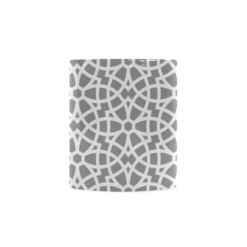arabic gray pattern Classical White Mug (Fulfilled In US)