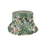 Toucan tropical green jungle palm pattern Unisex Bucket Hat