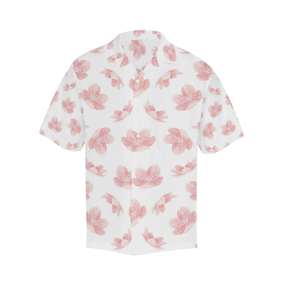 Pink sakura cherry blossom pattern Men's All Over Print Hawaiian Shirt