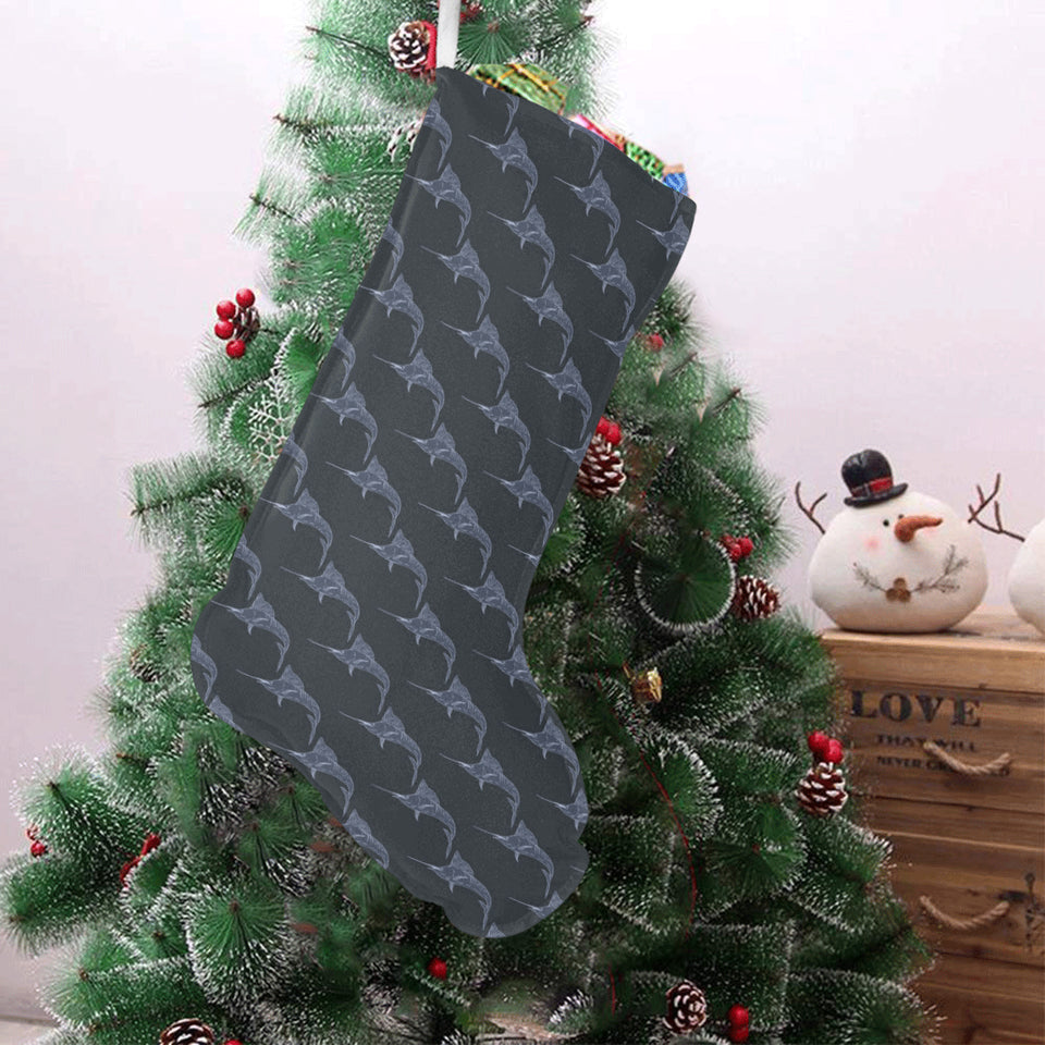 Swordfish Pattern Print Design 03 Christmas Stocking
