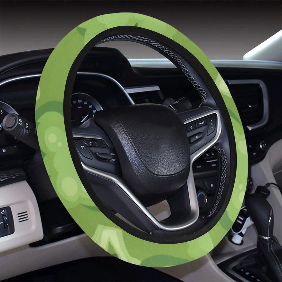 Broccoli pattern green background Car Steering Wheel Cover