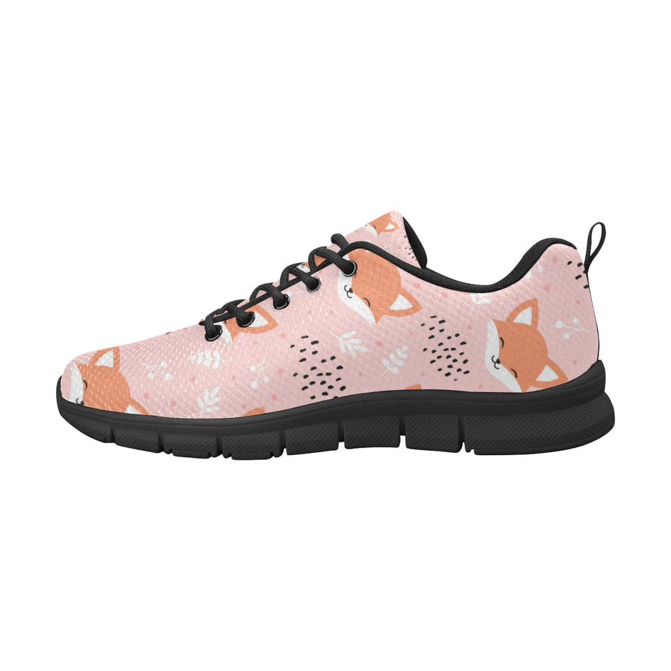 Cute fox pattern pink background Men's Sneaker Shoes