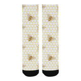 Bee honeycomb seamless design pattern Crew Socks