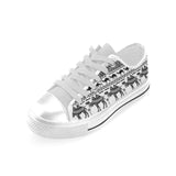 Camel polynesian tribal pattern Men's Low Top Shoes White