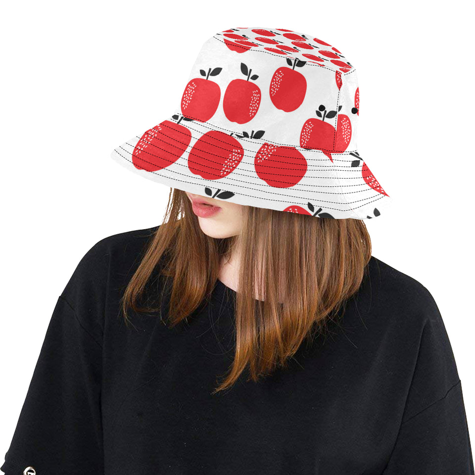 red apples white background Unisex Bucket Hat