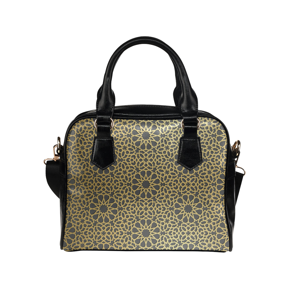 arabic star gold pattern Shoulder Handbag