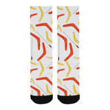 Waterclor boomerang Australian aboriginal ornament Crew Socks