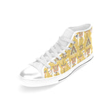 Camels ethnic motif pattern Women's High Top Canvas Canvas Shoes White